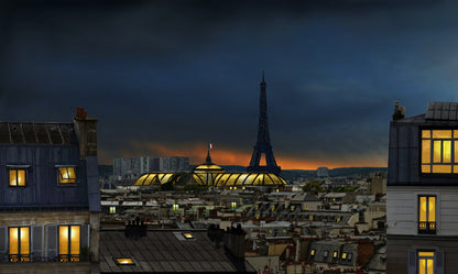 the twilight falls on the city of lights - Poster / Art Print