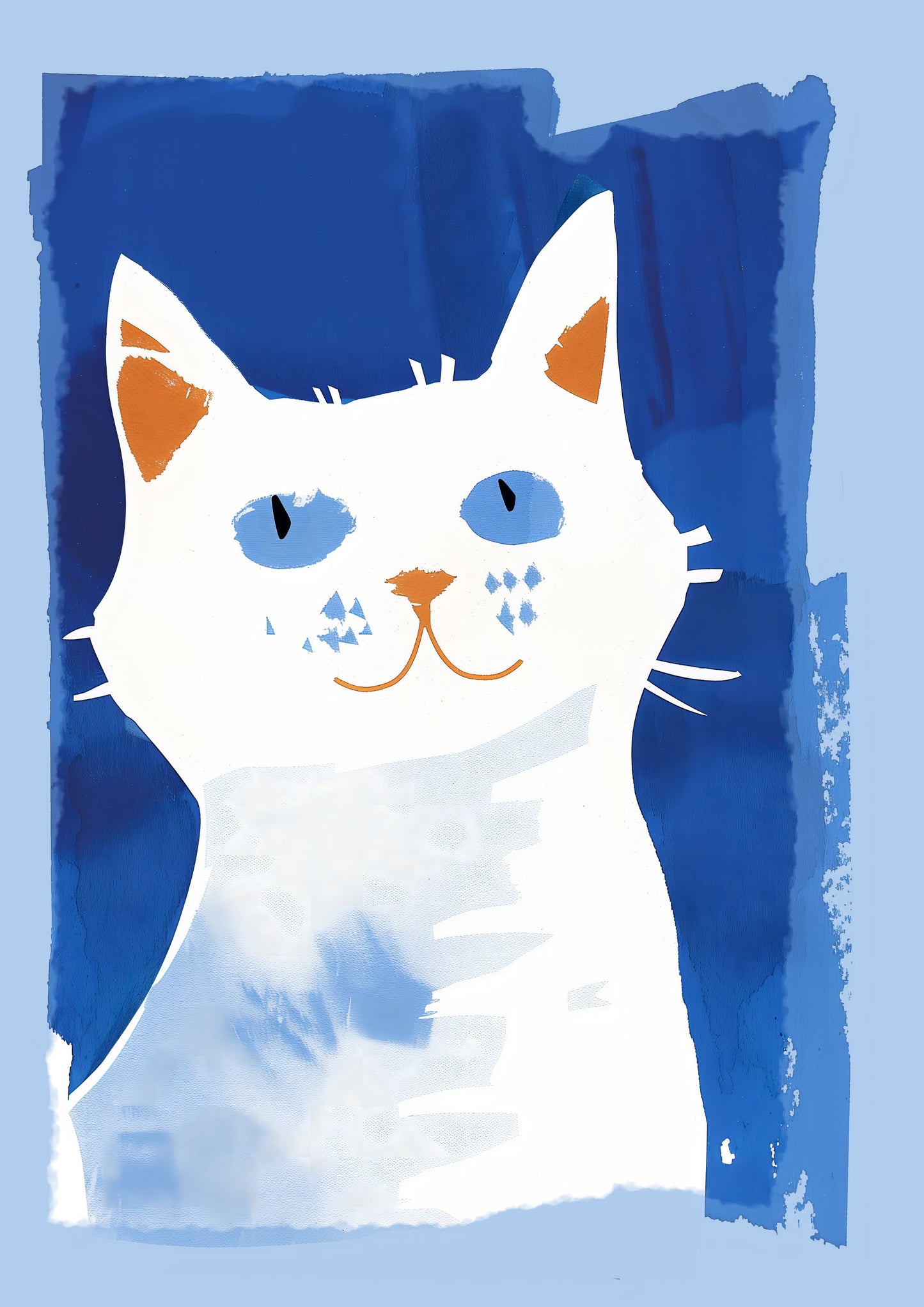 Cat In Blue - Poster / Art Print