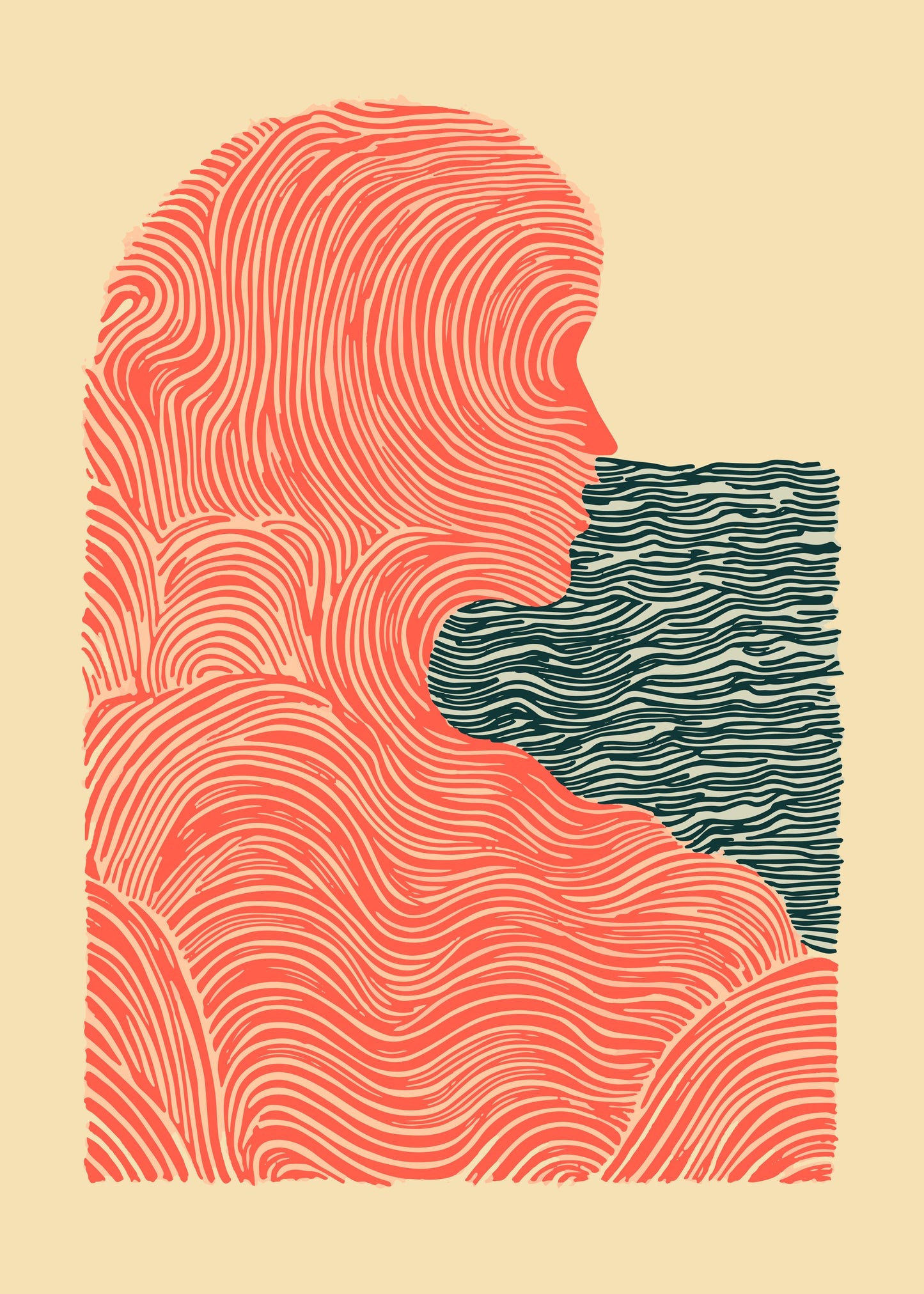She and the Sea - Poster / Art Print