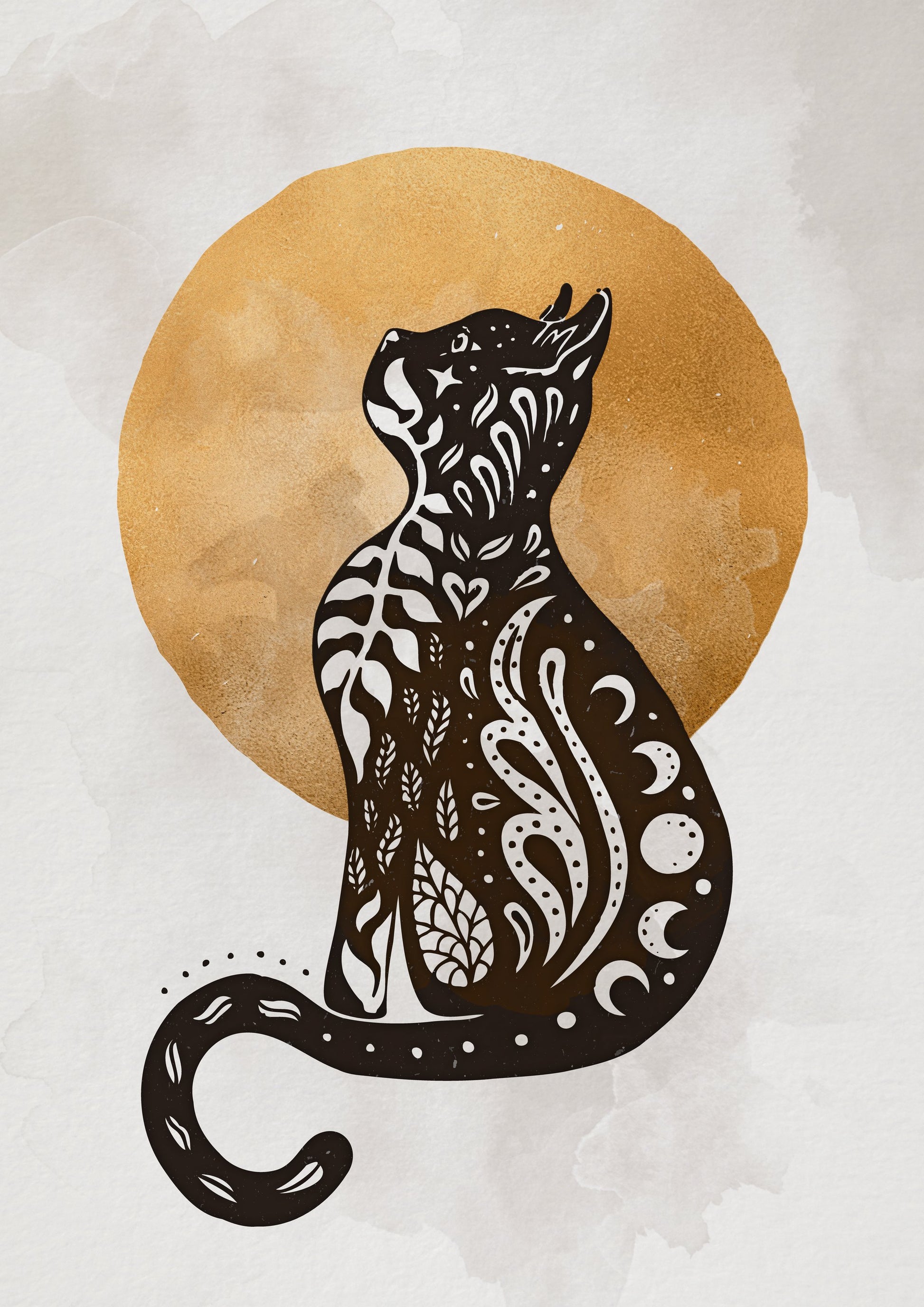 Mystic Moon Cat - Poster / Art Print