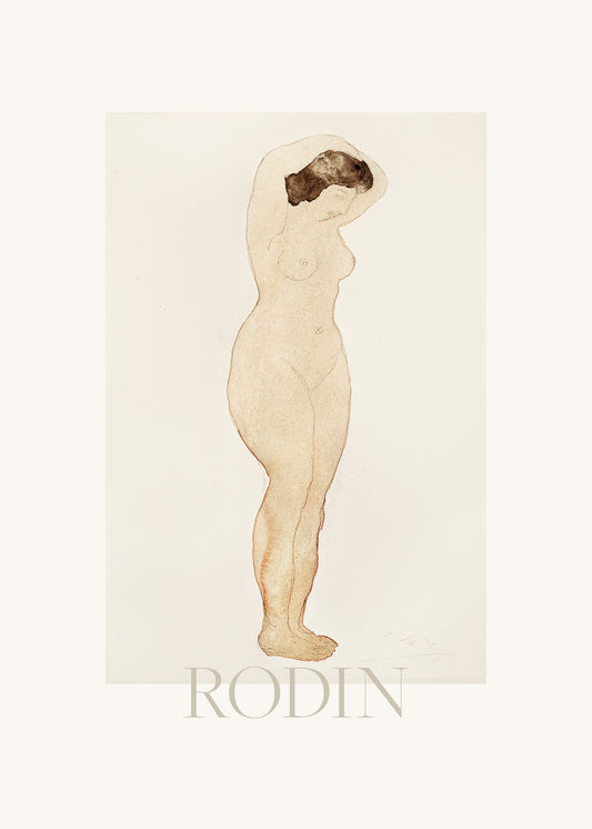 Nude, Standing With Hands On Head - Poster / Art Print