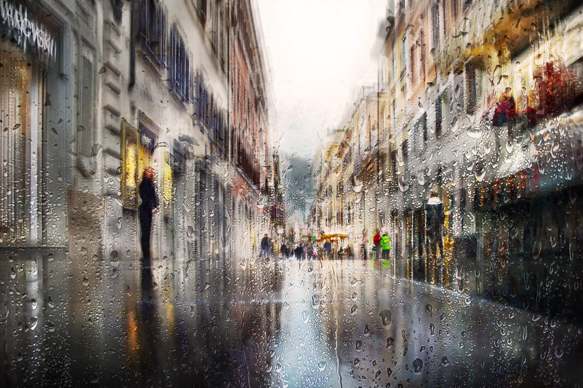 After the rain in the alleys of Rome - Poster / Art Print