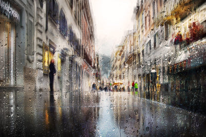 After the rain in the alleys of Rome - Poster / Art Print