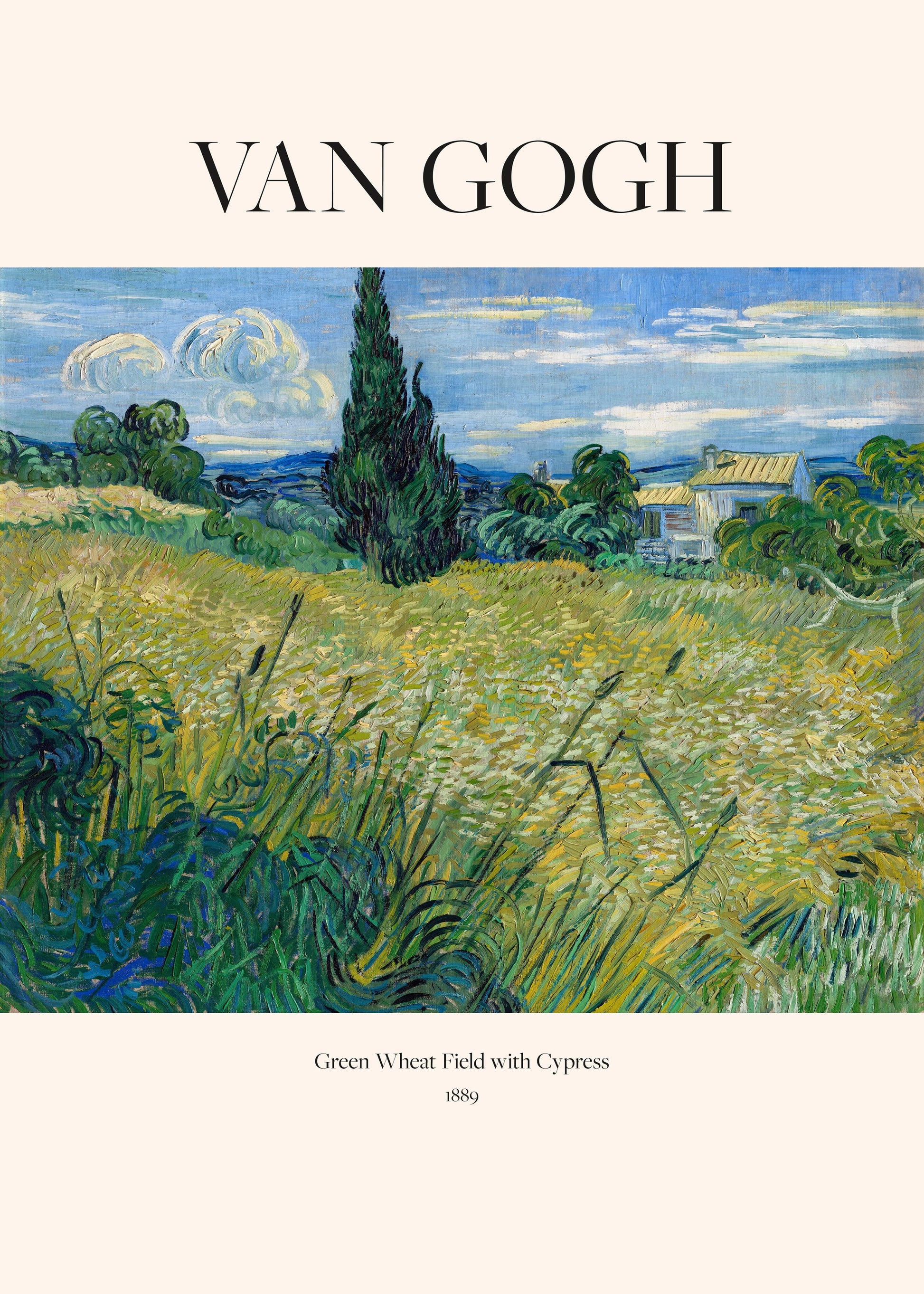 Green Wheat Field With Cypress (1889) Van Gogh - Poster / Art Print