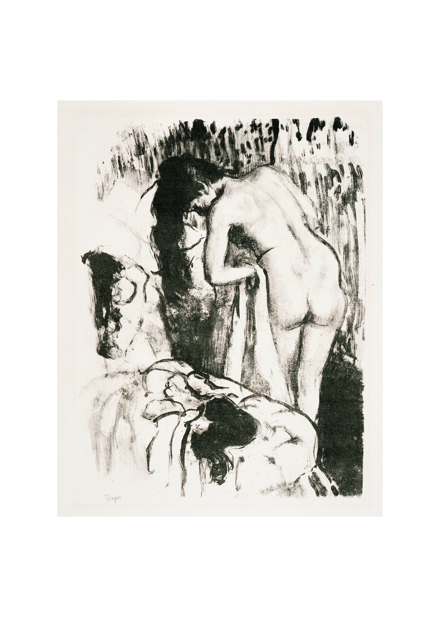 Nude Woman Standing, Drying Herself - Poster / Art Print