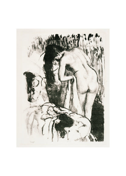 Nude Woman Standing, Drying Herself - Poster / Art Print