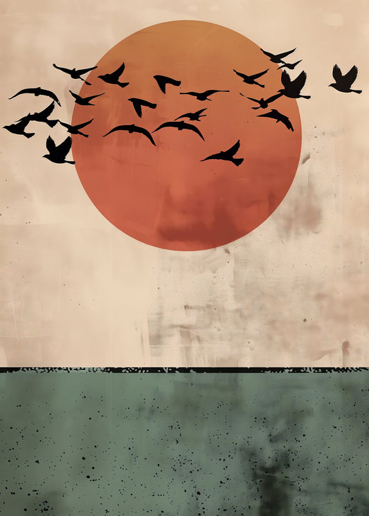 Birds Flying In the Sunset - Poster / Art Print