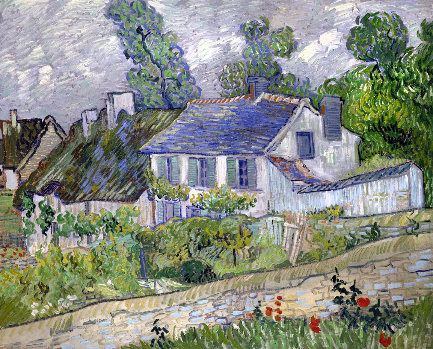 Vincent Van Gogh's Houses At Auvers (1890) Famous - Poster / Art Print