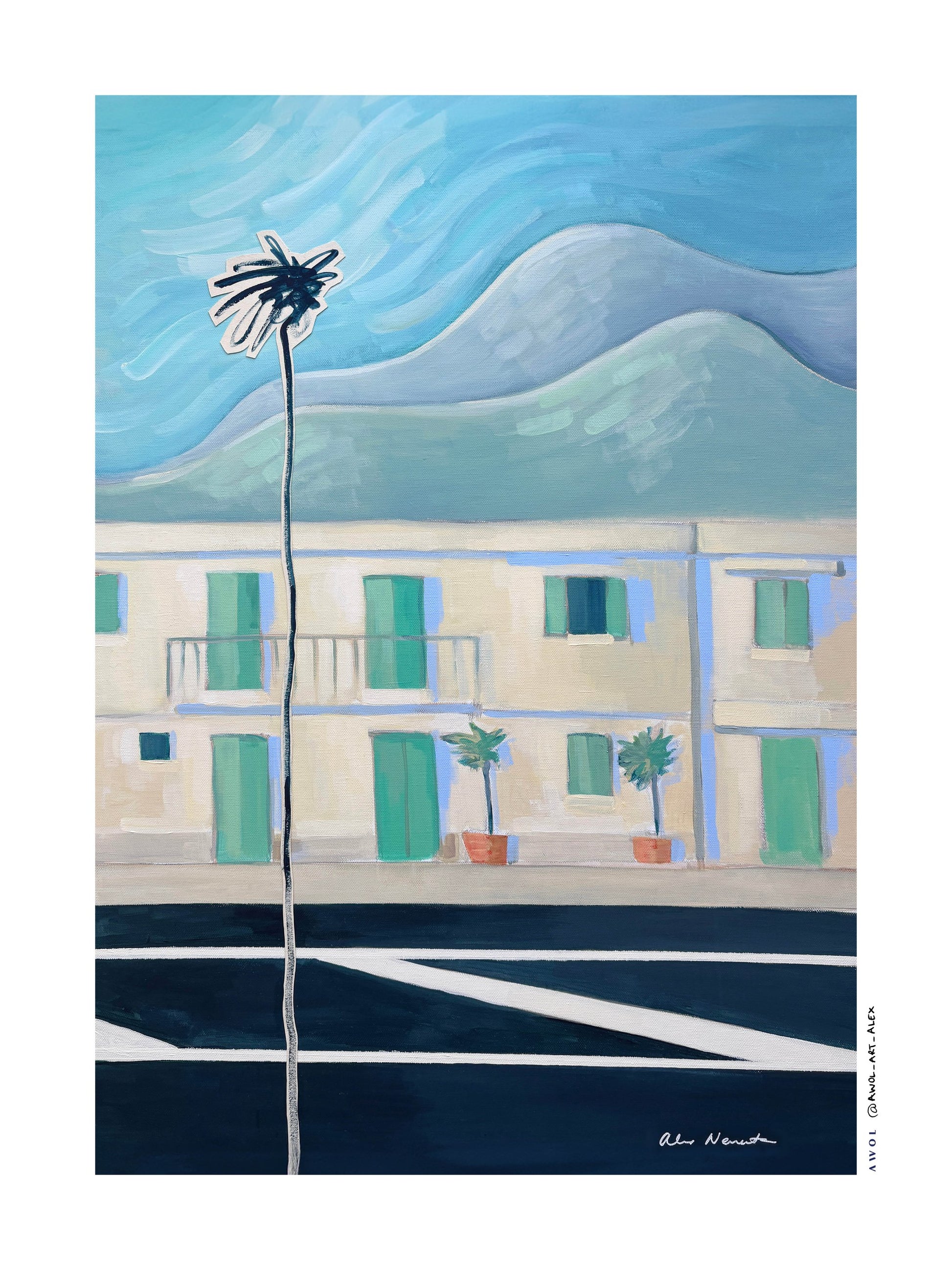 Alpes Maritimes With Palm Tree - Poster / Art Print