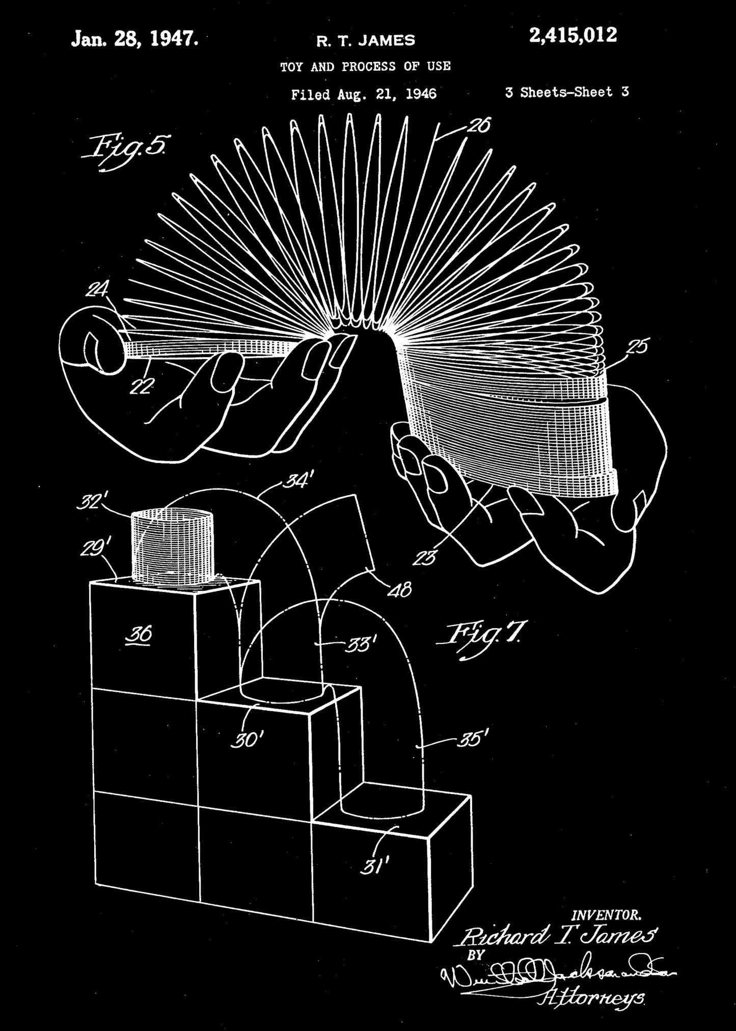 Toy and Process of Use Patent 1947 - Poster / Art Print