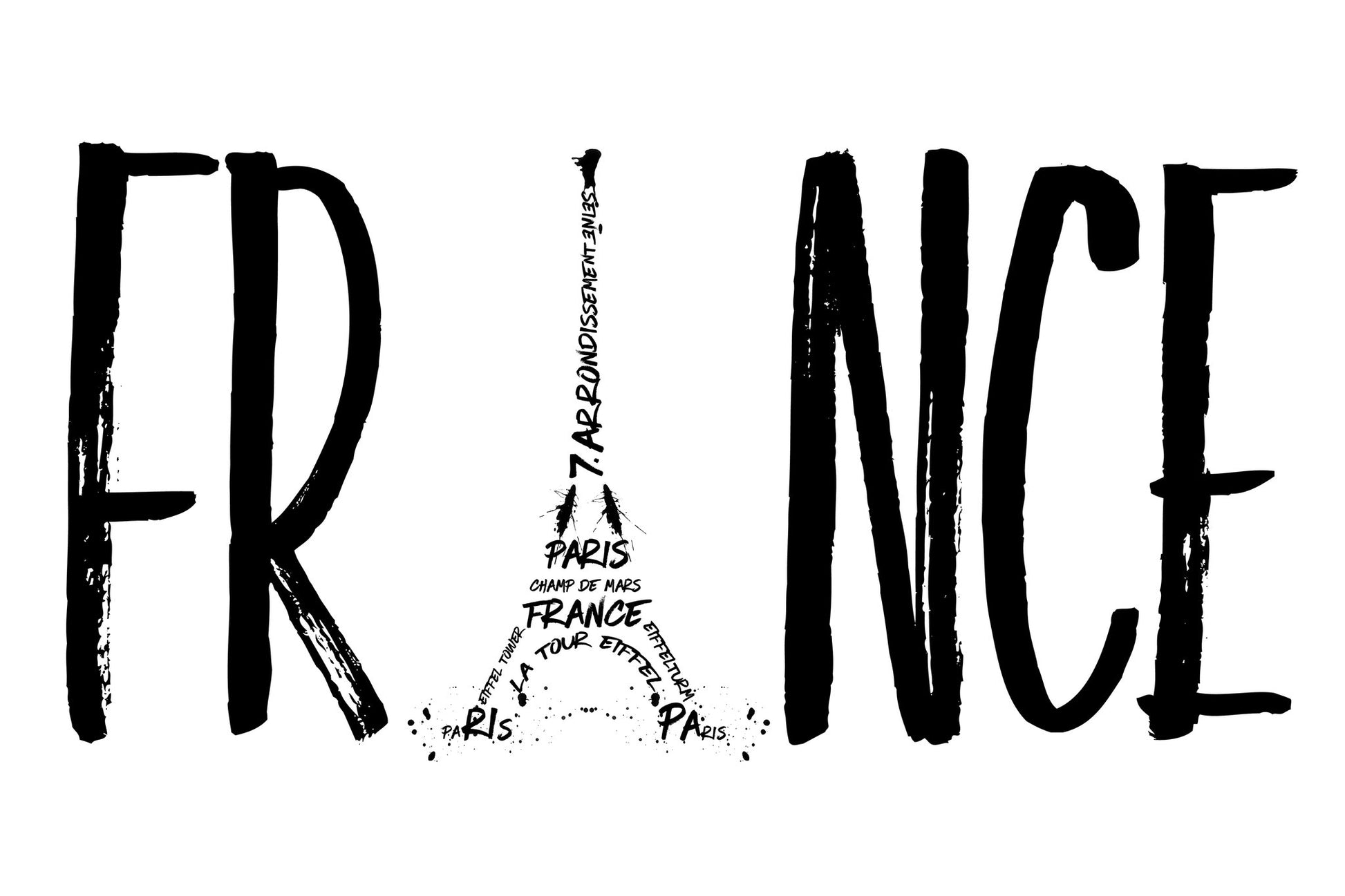 FRANCE Typography - Poster / Art Print
