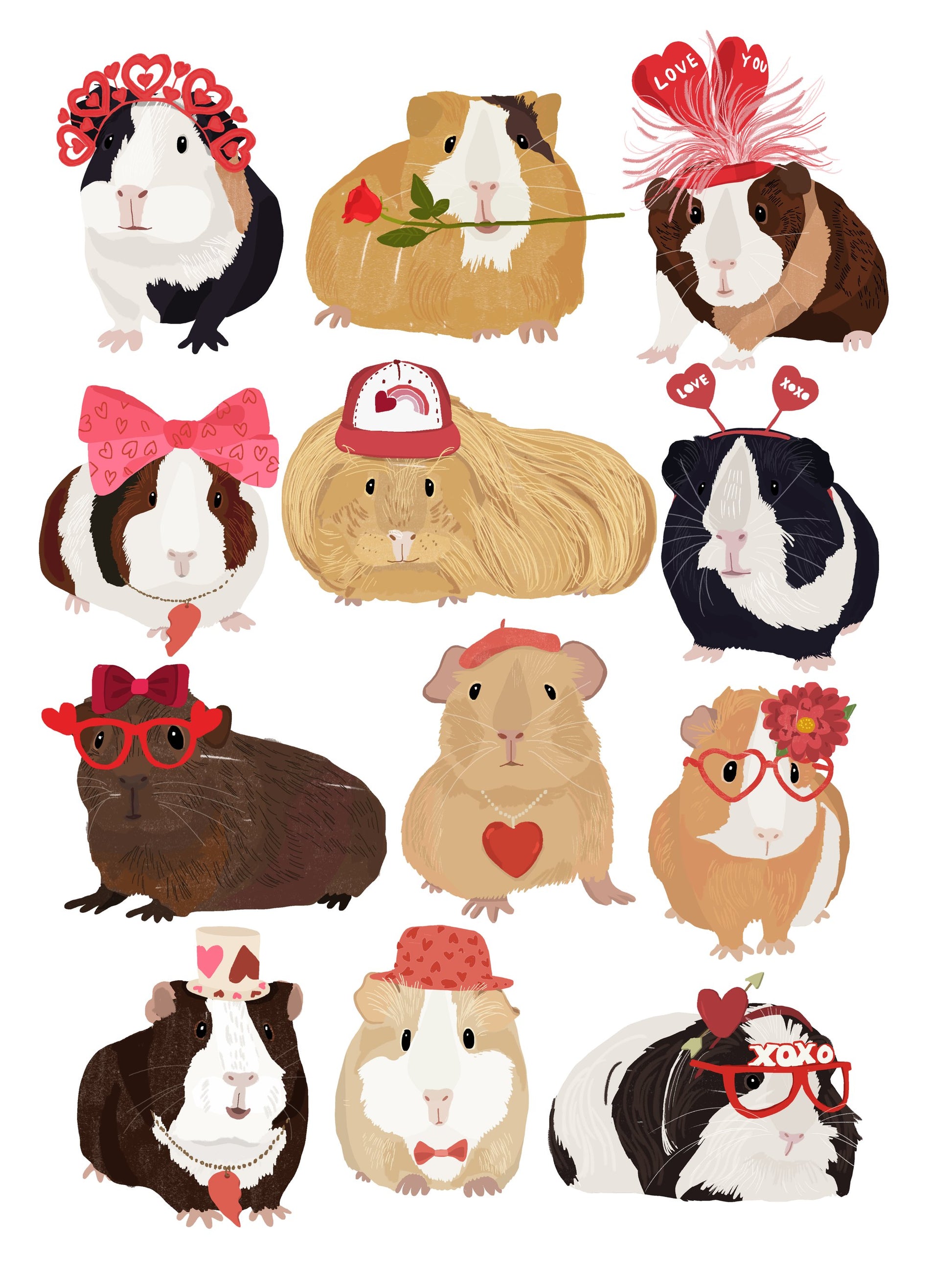 Love Guinea Pigs - Poster / Art Print
