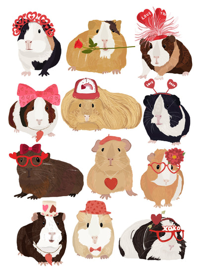 Love Guinea Pigs - Poster / Art Print