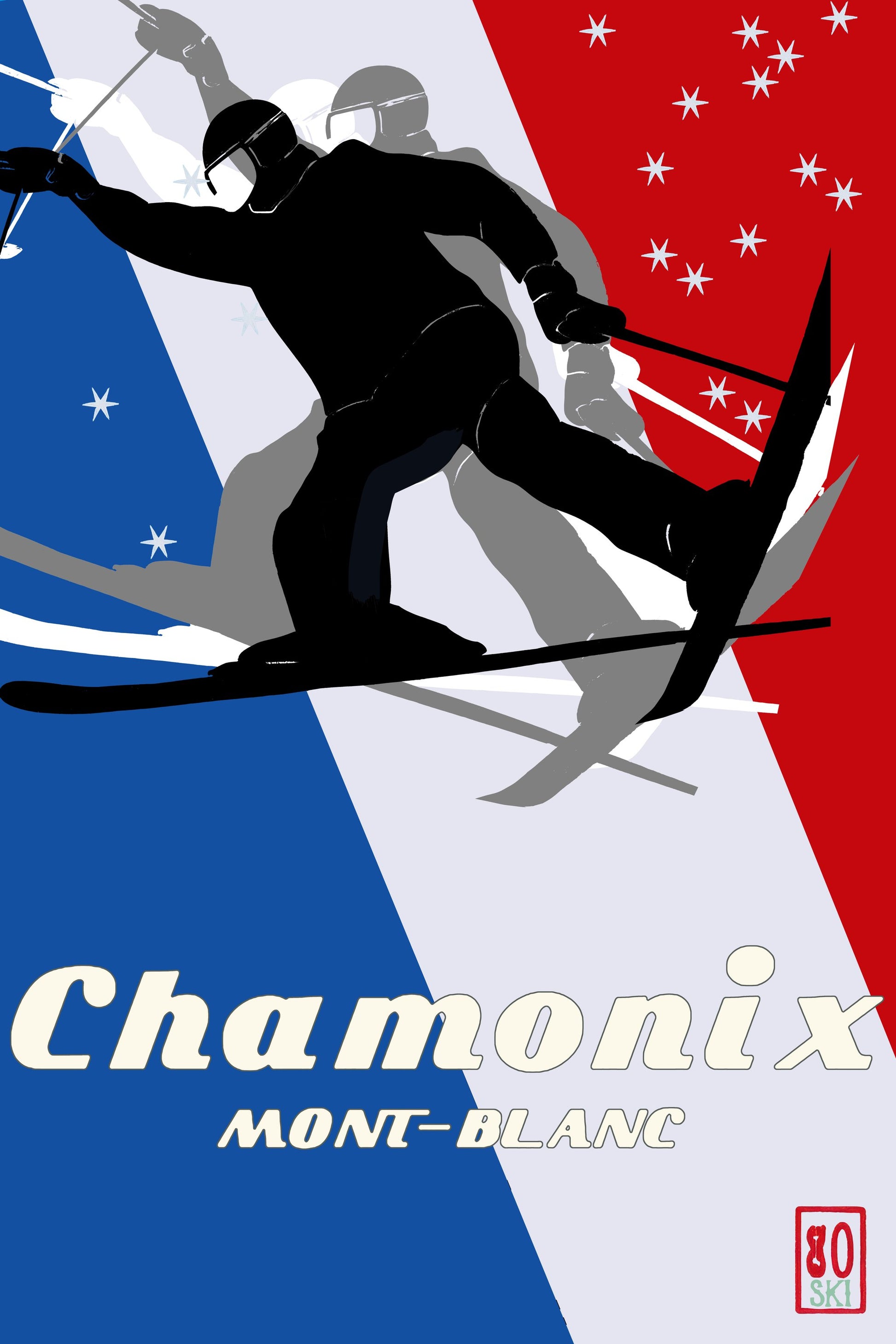 Winter Tourism: Vintage Mont Blanc Camonix - Poster / Art Print