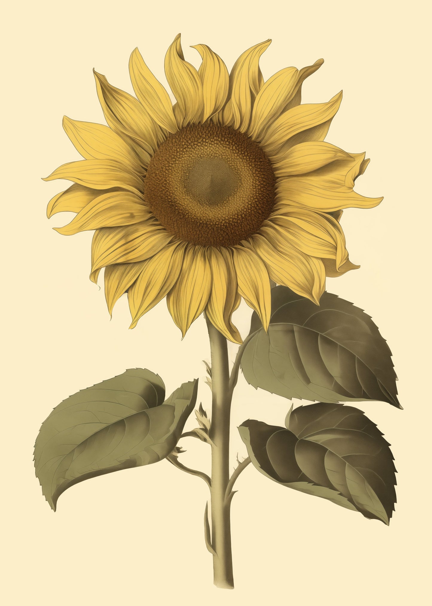 Vintage Sunflower - Poster / Art Print