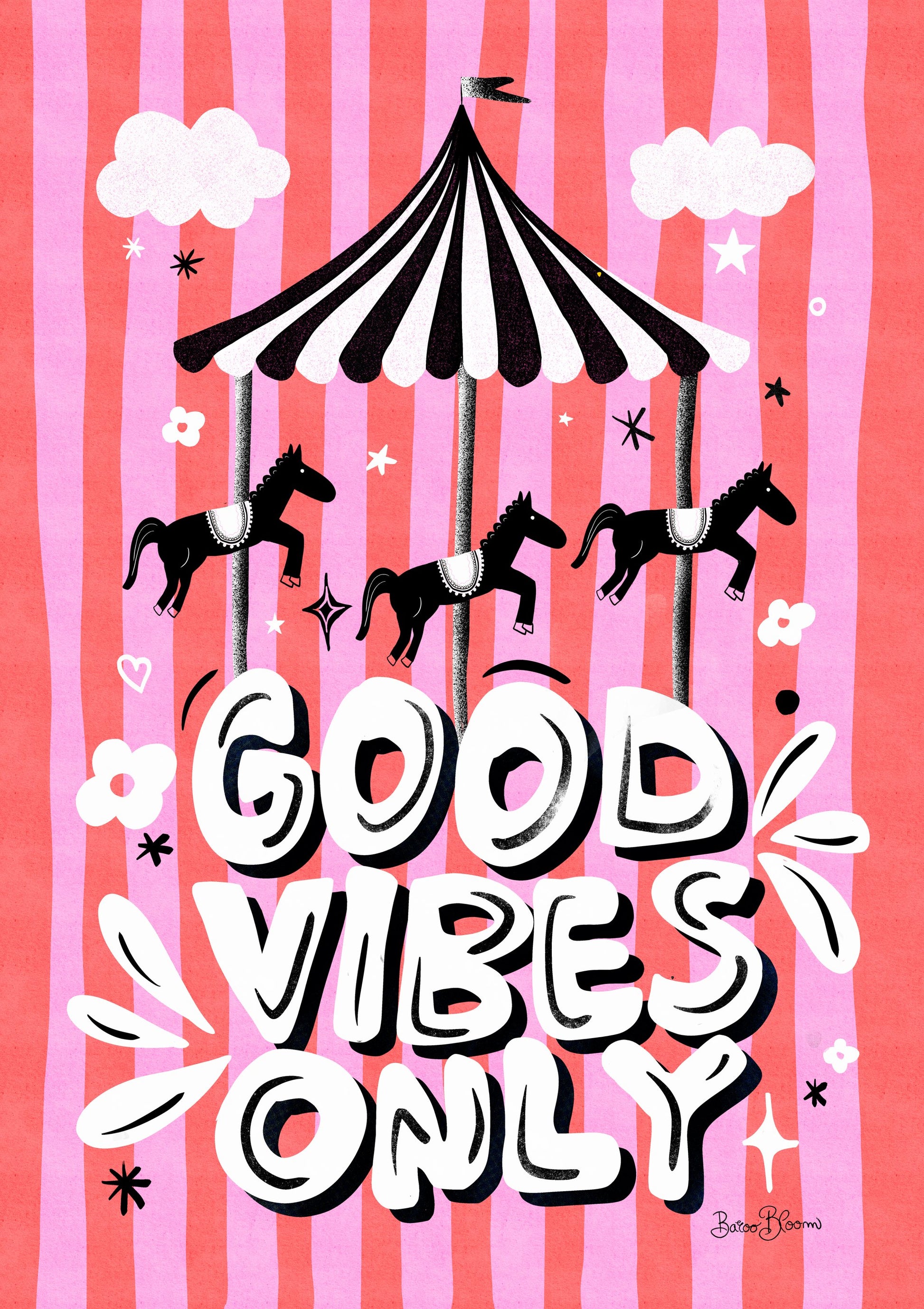 Carousel Good Vibes Only - Poster / Art Print