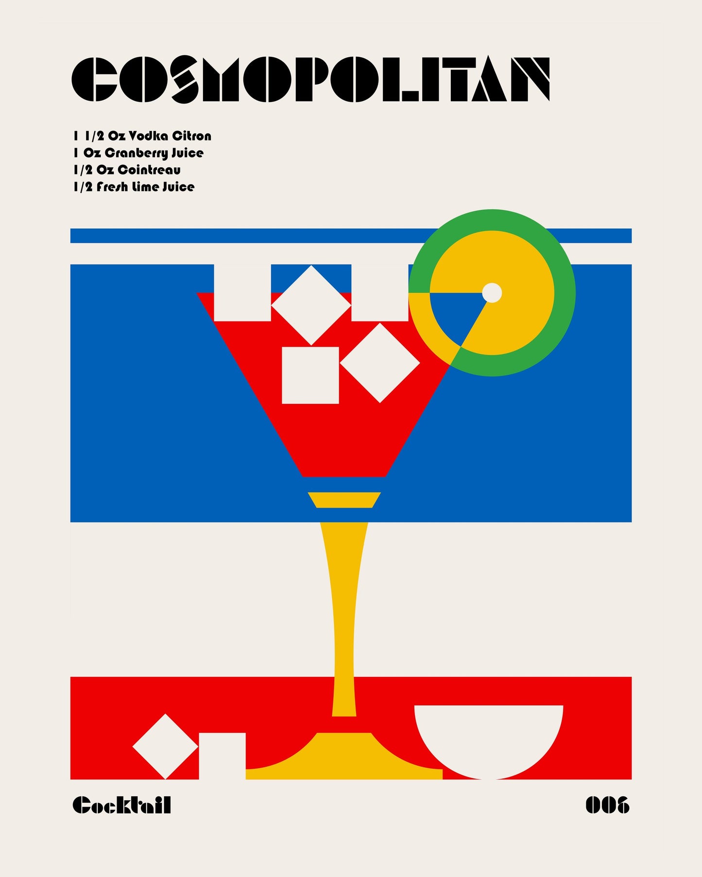 Cosmopolitan Bauhaus Cocktail - Poster / Art Print