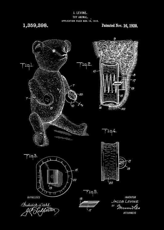 Teddybear Patent 1920 - Poster / Art Print