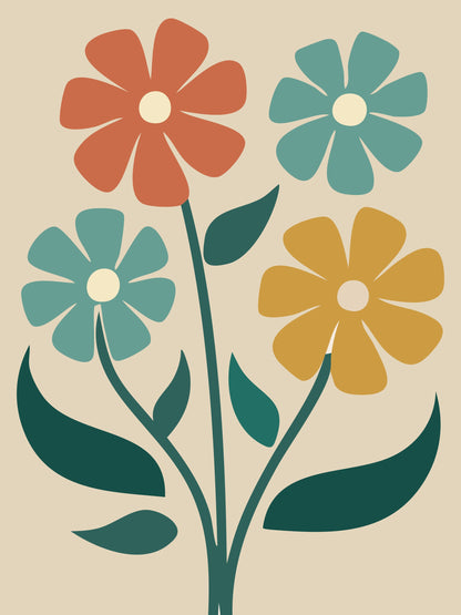 Boho Flowers Series No 4 - Poster / Art Print