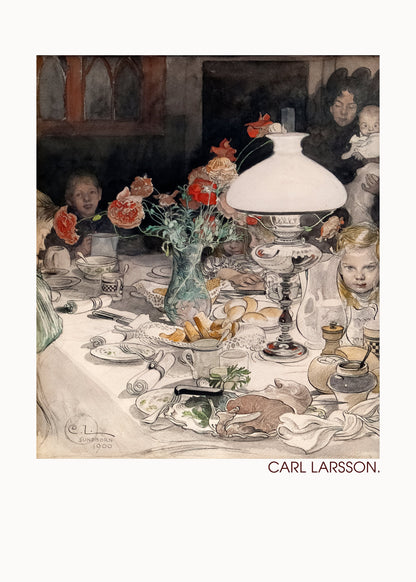 Around the Evening Lamp (1900) - Poster / Art Print