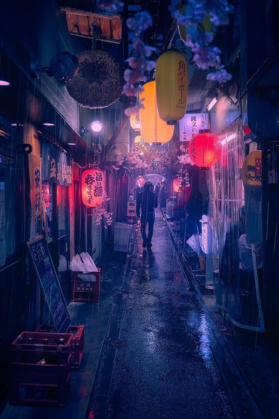 Tokyo Blue Rain - Poster / Art Print