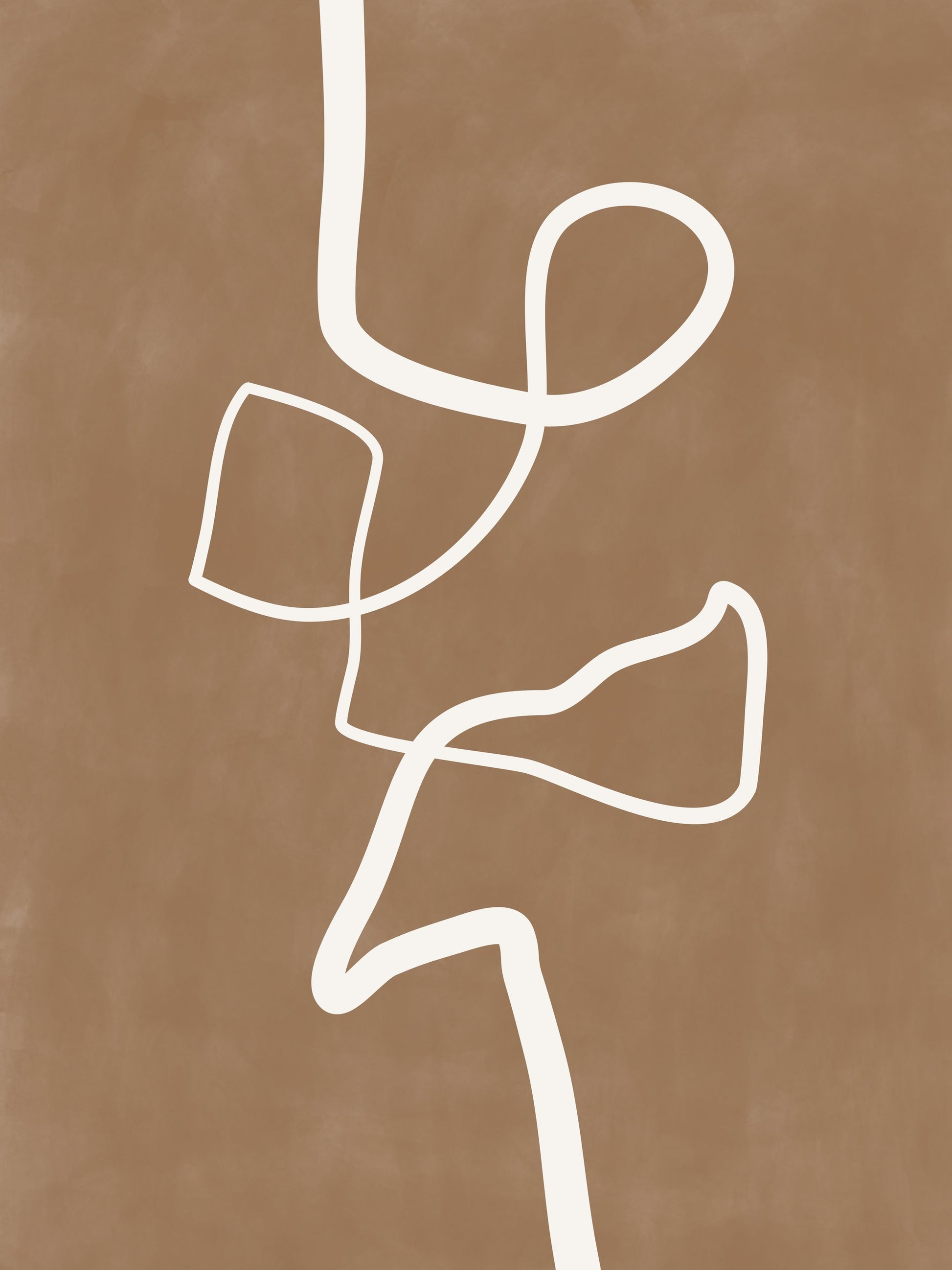 Brown Single Line Artwork - Poster / Art Print