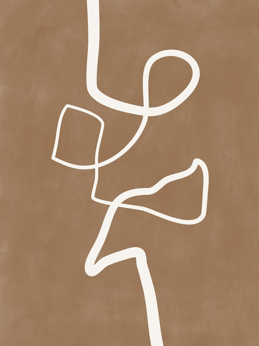 Brown Single Line Artwork - Poster / Art Print