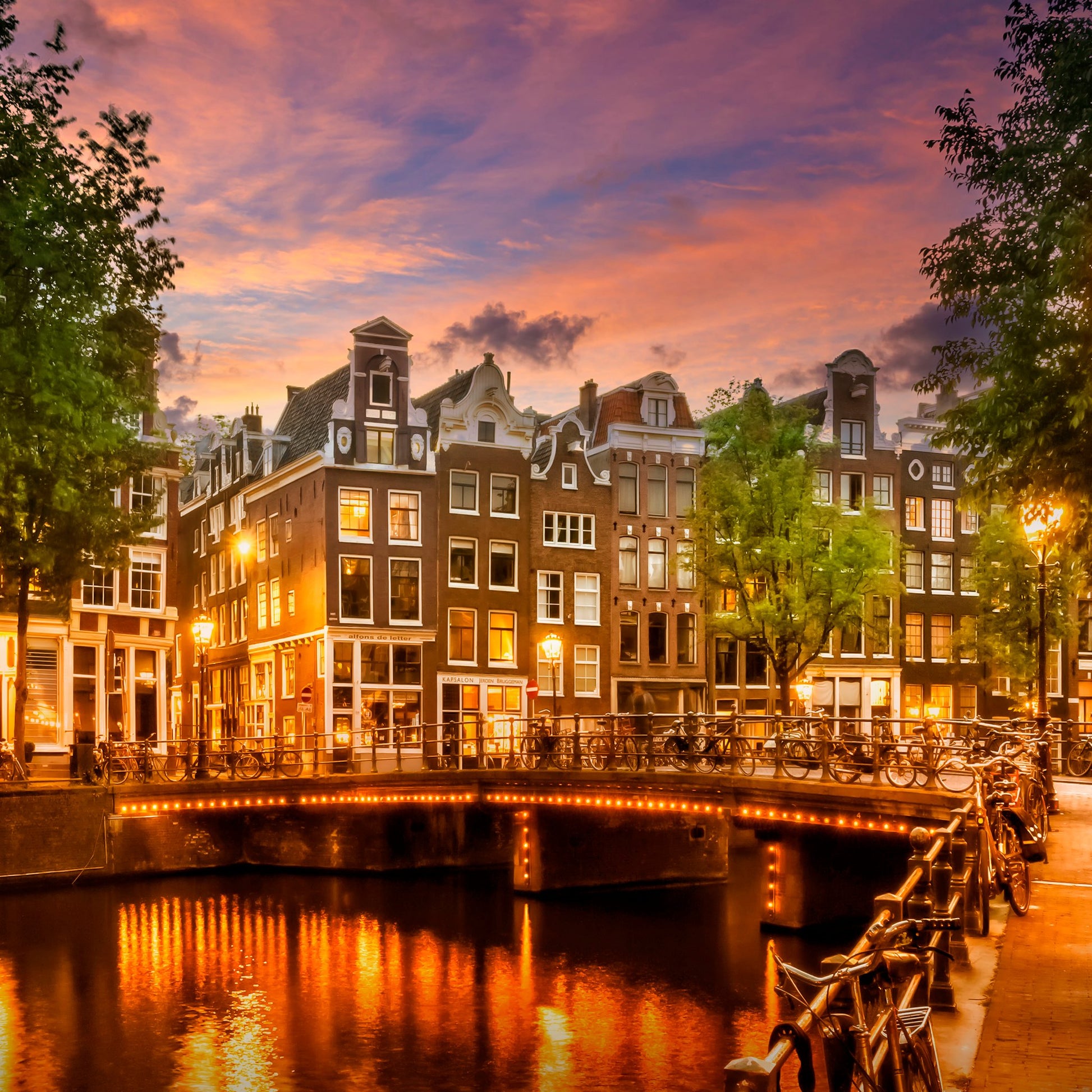 AMSTERDAM Idyllic impression from Singel - Poster / Art Print