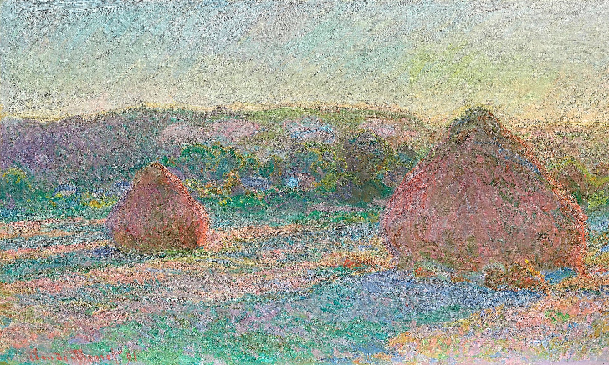 Stacks of Wheat, End of Summer (1890–1891) By Claude Monet - Poster / Art Print