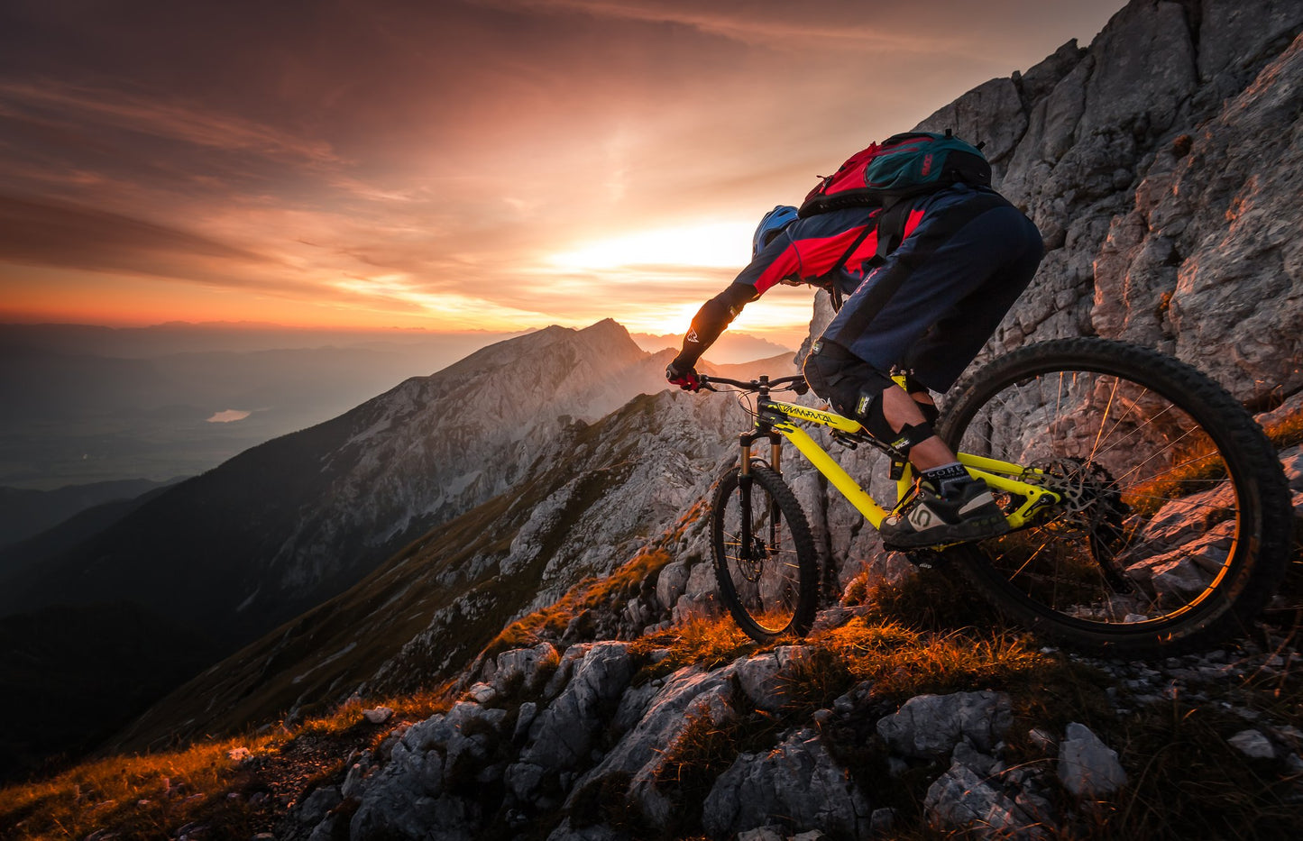Golden hour high alpine ride - Poster / Art Print