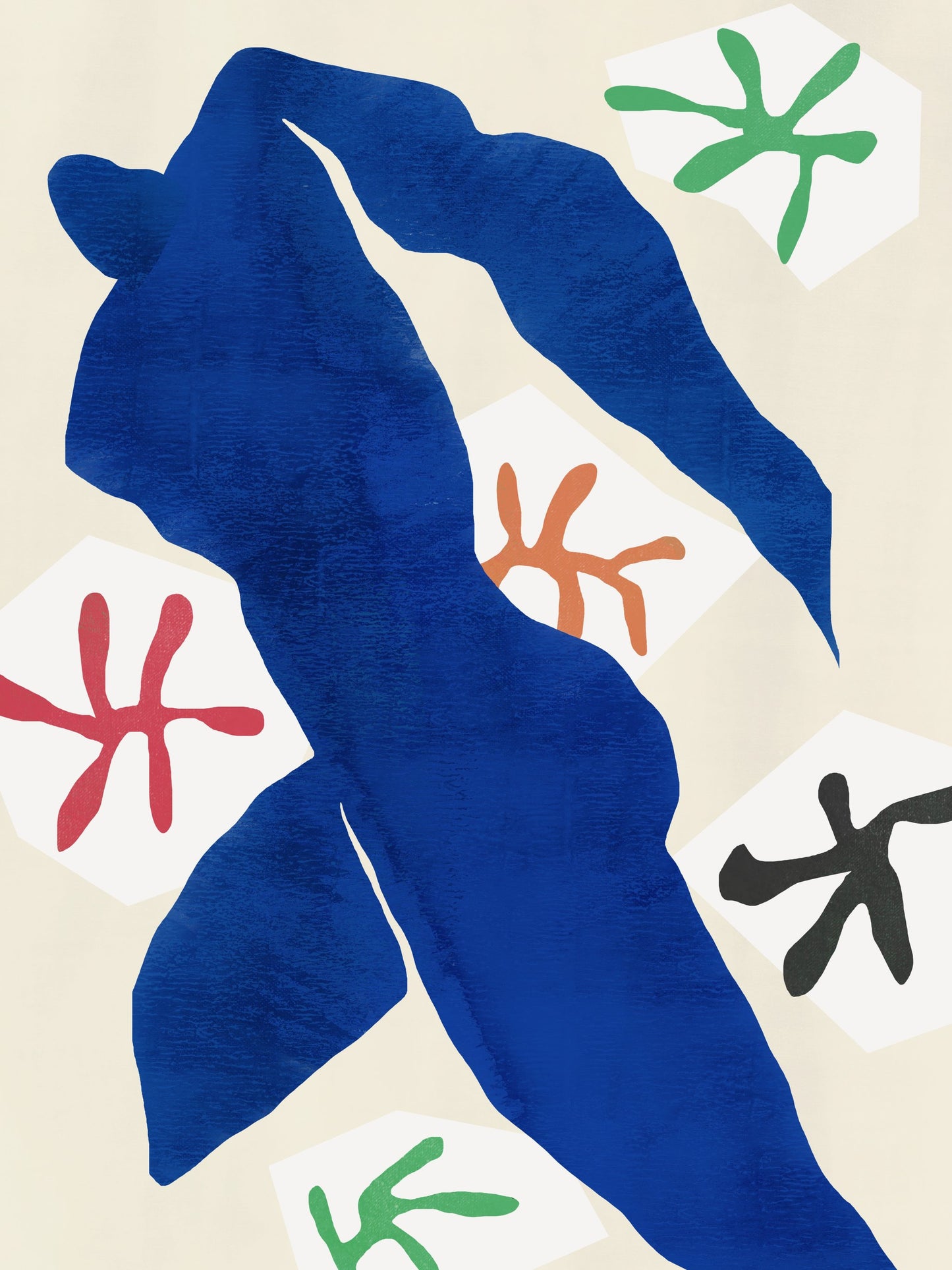 Abstract Blue Figure - Poster / Art Print