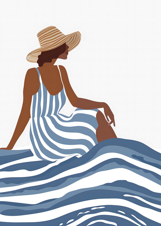 The Girl In the Striped Dress - Poster / Art Print