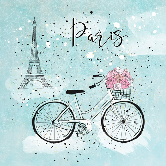 Blue Paris Bike - Poster / Art Print