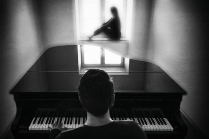 the pianist and his muse - Poster / Art Print