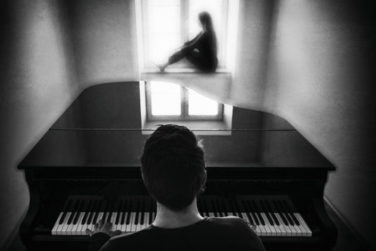 the pianist and his muse - Poster / Art Print