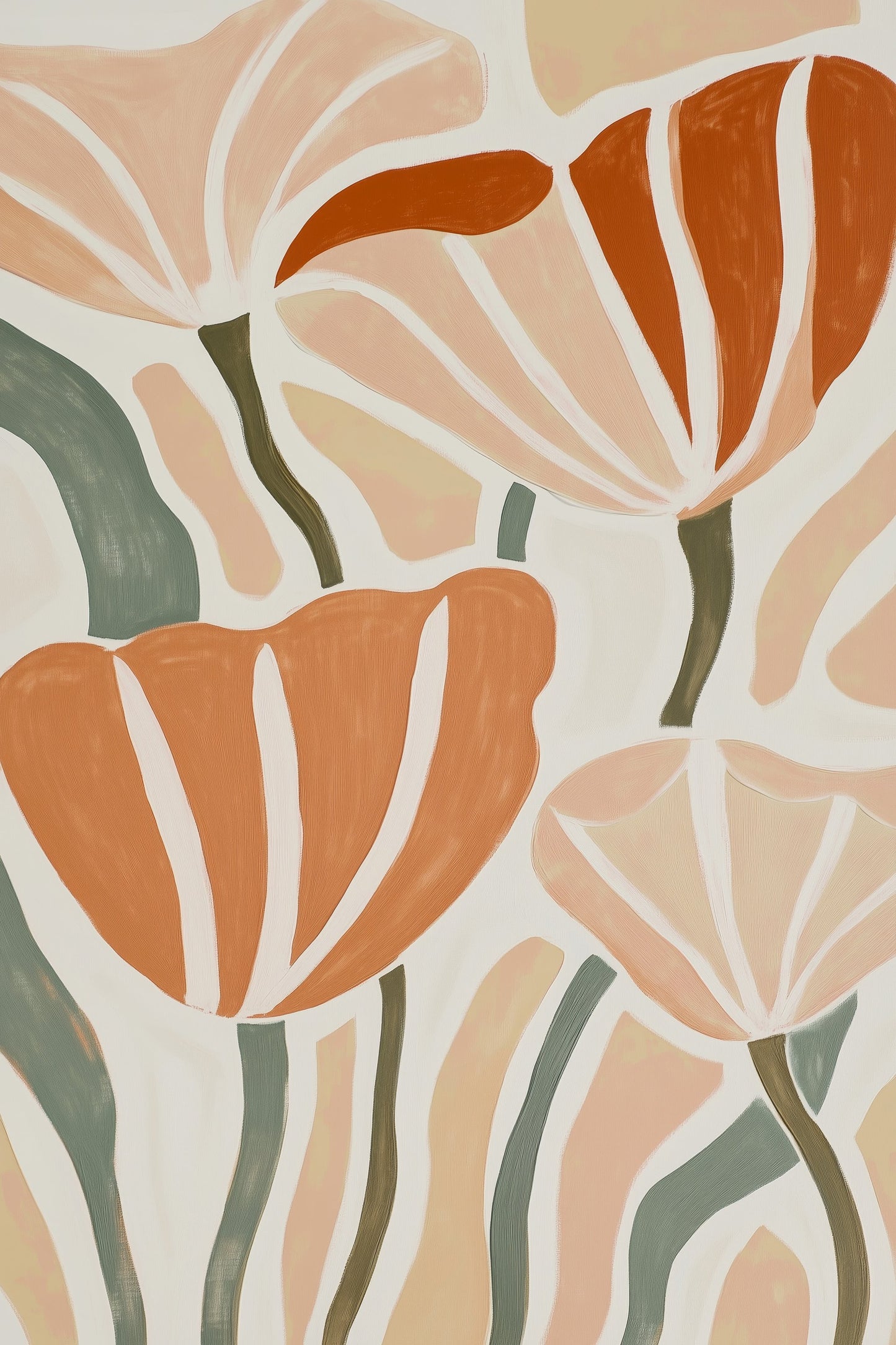 Abstract Geometric Flowers - Poster / Art Print