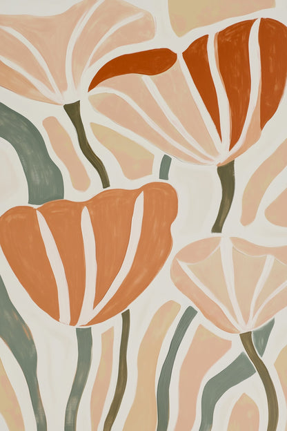 Abstract Geometric Flowers - Poster / Art Print