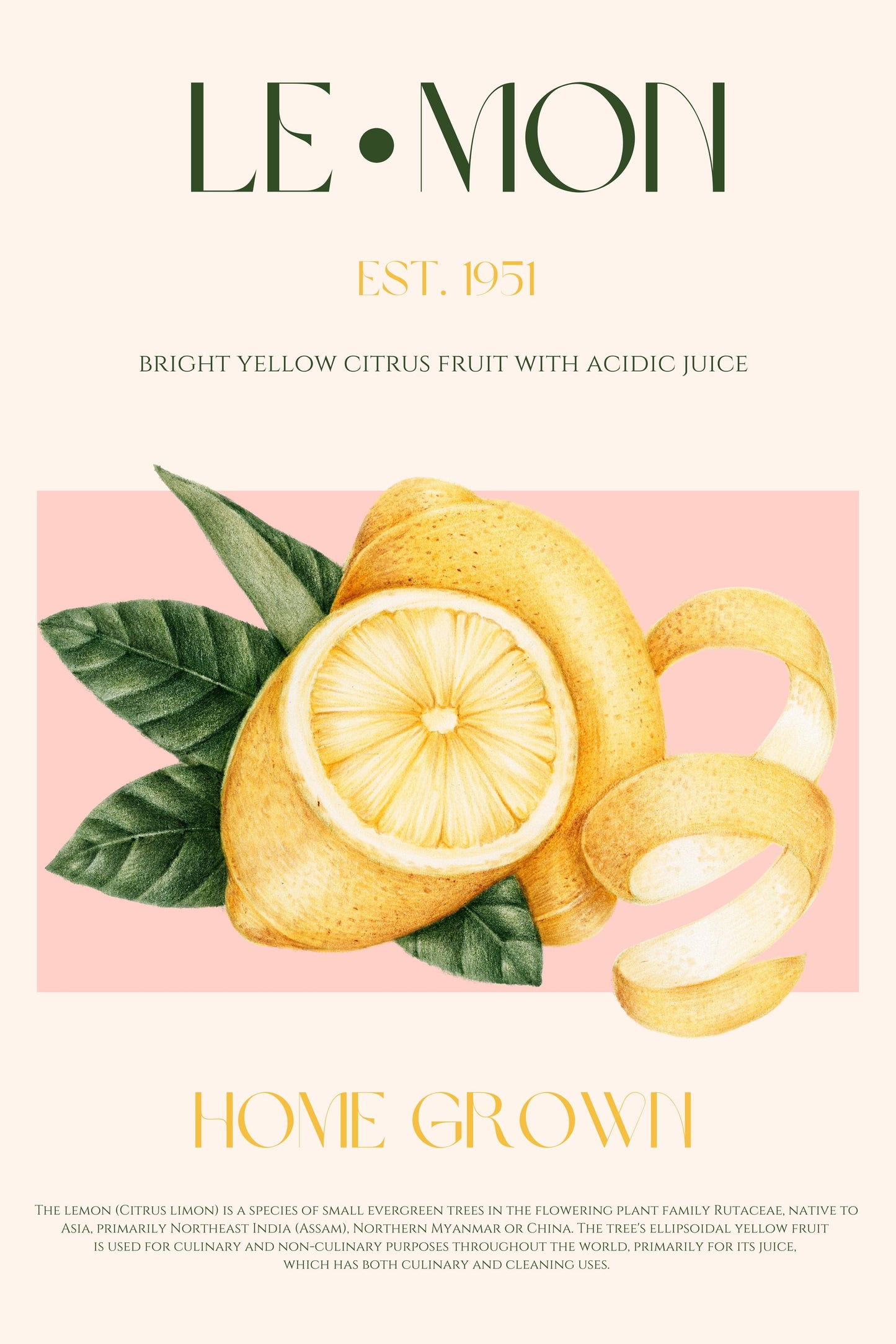 Lemon print - Poster / Art Print
