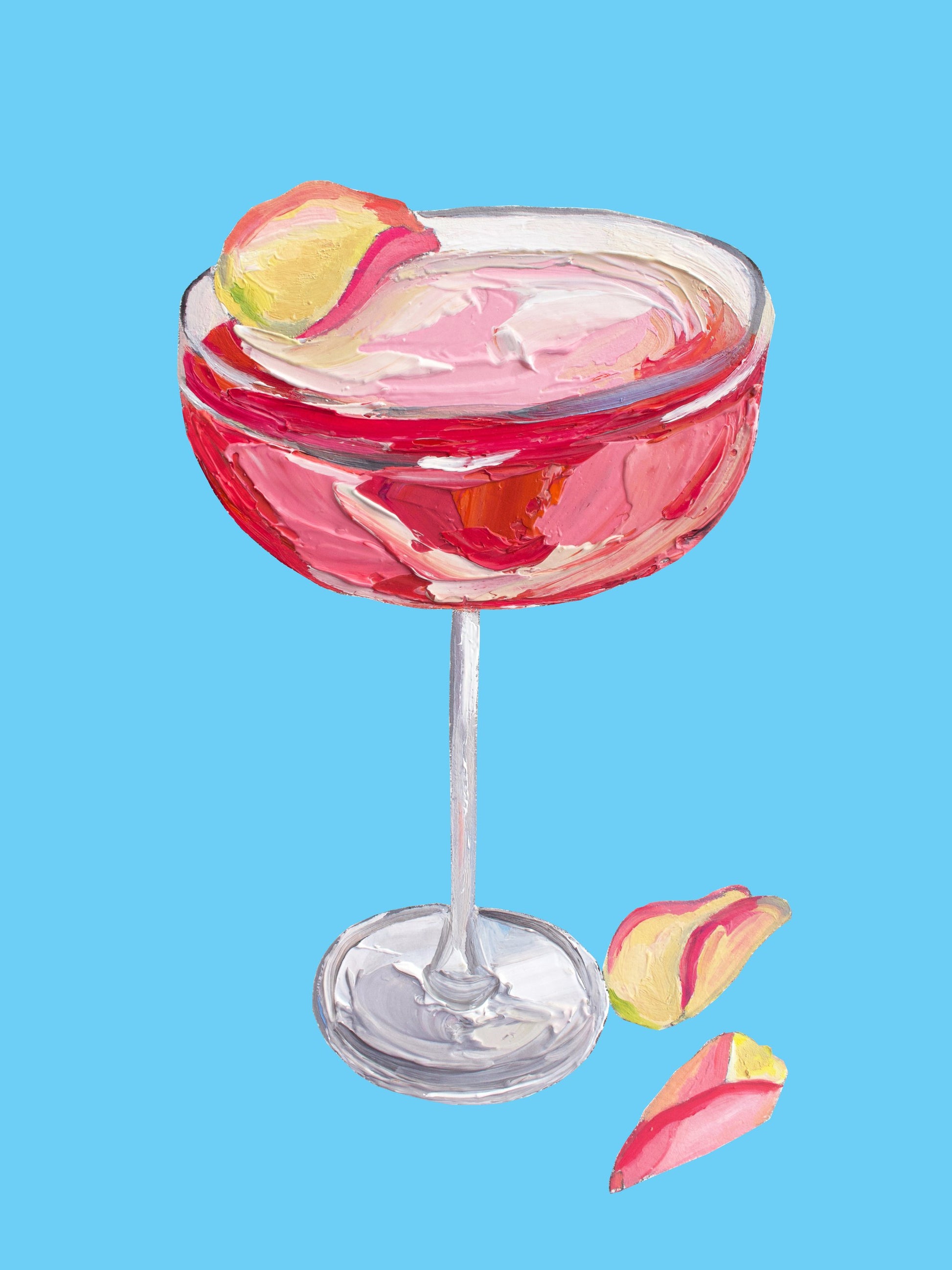 Sparkling Rose Gin Cocktail - Poster / Art Print