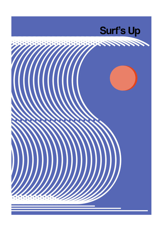 Surf's Up Blue - Poster / Art Print