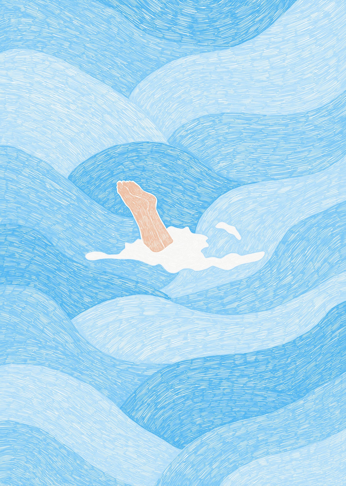 Swimming in the Summer Ocean - Poster / Art Print
