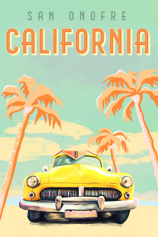 California Surf Poster - Poster / Art Print