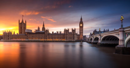 London Palace of Westminster Sunset - Poster / Art Print